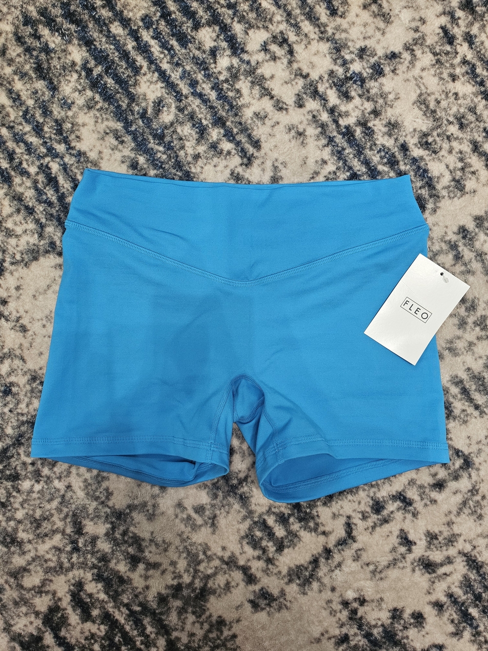 Fleo Women's Bright Aqua High-Rise Bike Shorts